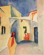 August Macke Bilck in eine Gasse in Tunis oil painting on canvas